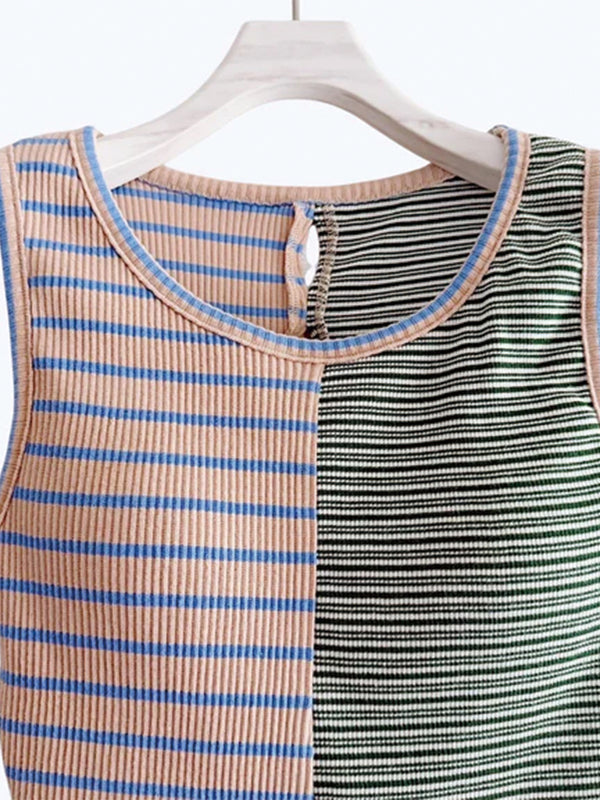 MIX STRIPE RIB TANK