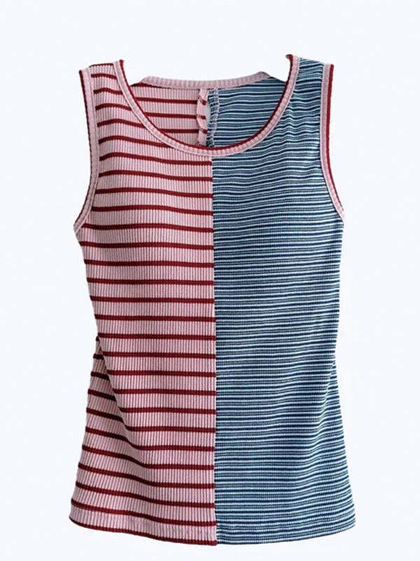 MIX STRIPE RIB TANK