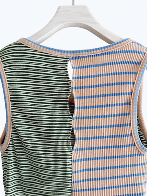 MIX STRIPE RIB TANK