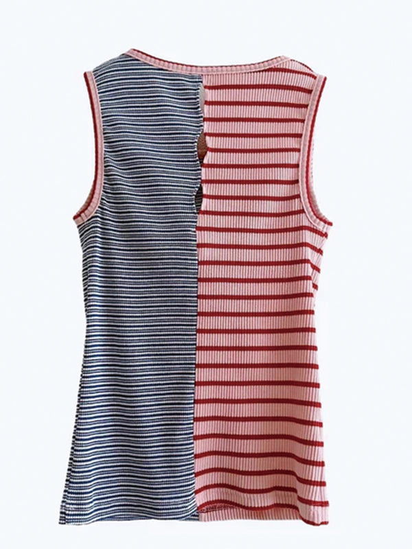 MIX STRIPE RIB TANK