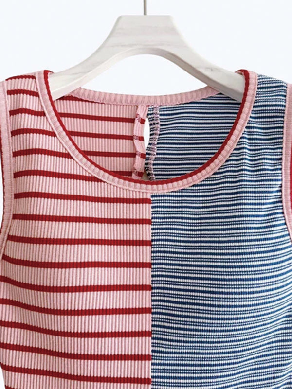 MIX STRIPE RIB TANK