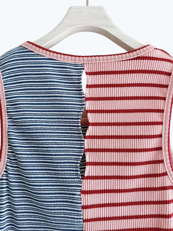 MIX STRIPE RIB TANK