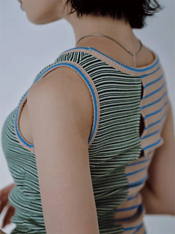 MIX STRIPE RIB TANK