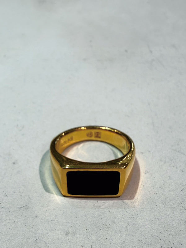 24KGP 925 Silver / Onyx Ring