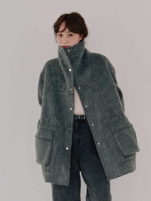 wool shaggy coat