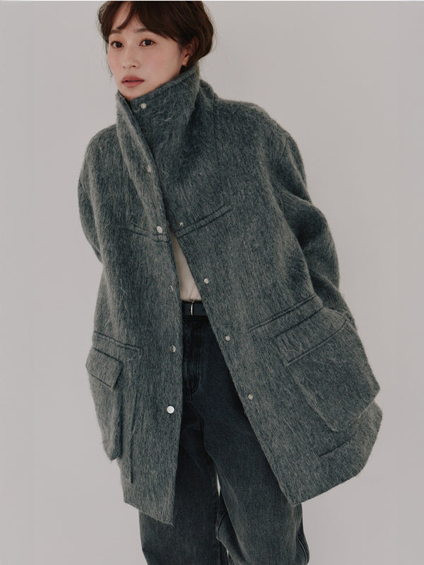 wool shaggy coat