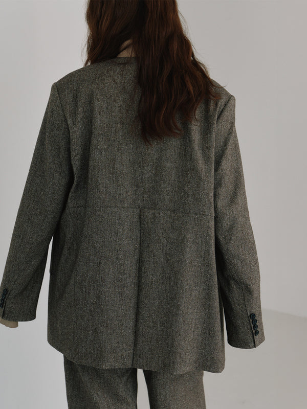 silk nep collarless jacket