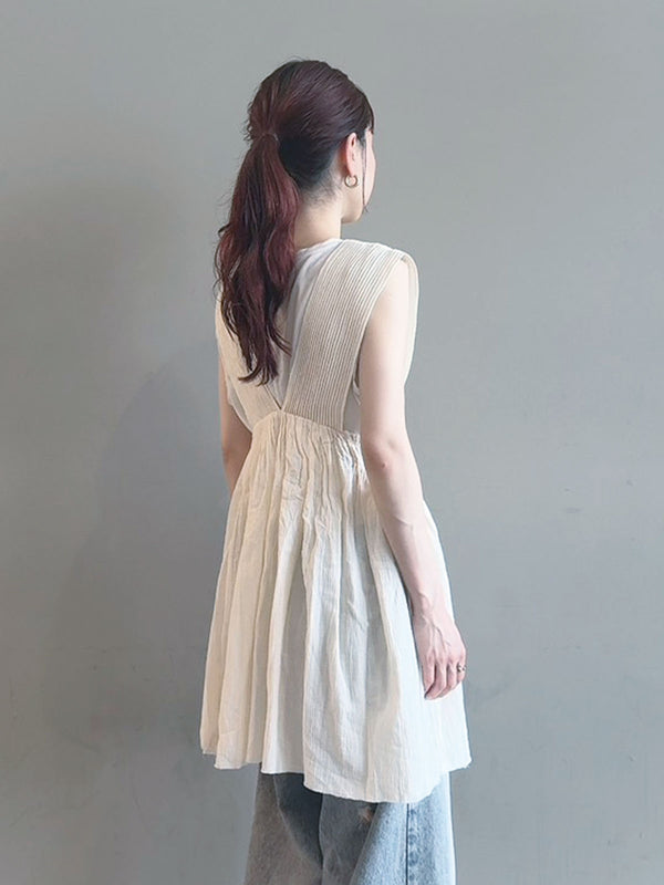 cotton crepe gather top