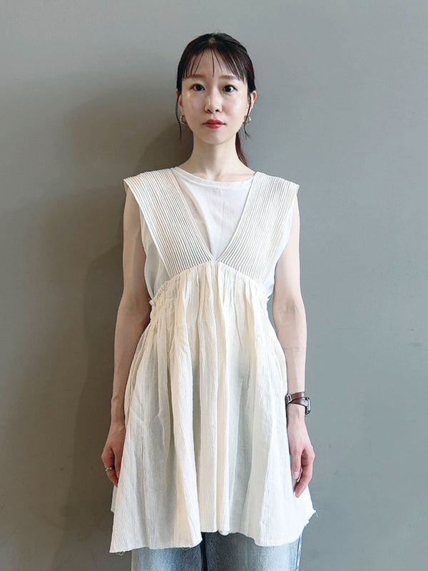 cotton crepe gather top