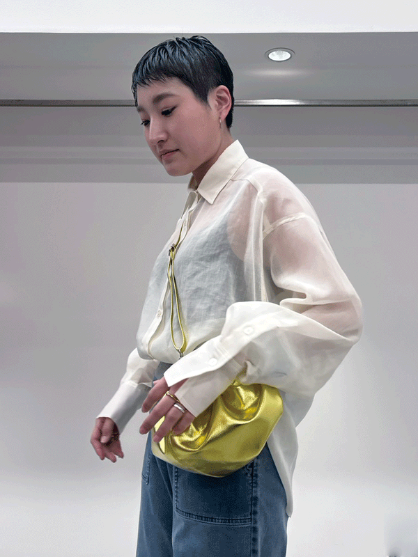 croissant shoulder leather mini
