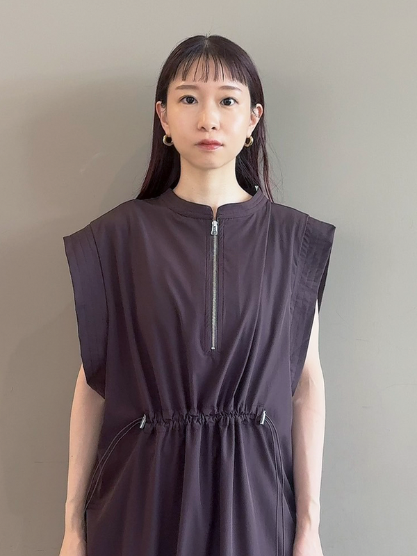 冷感ウエストドロストワンピース