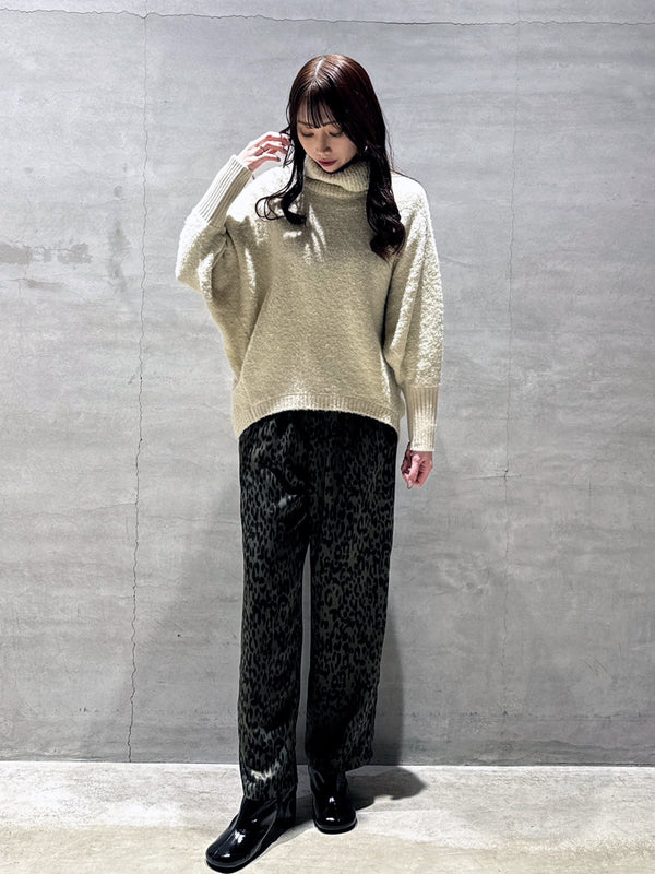 ポケットフリンジヒョウ柄PT