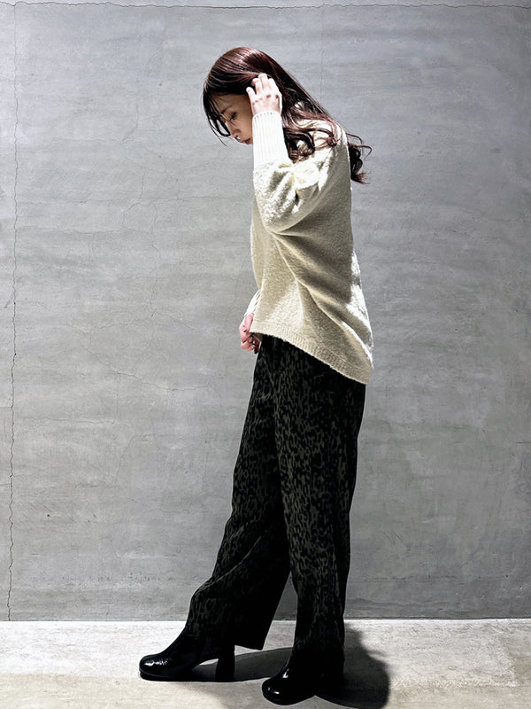 ポケットフリンジヒョウ柄PT