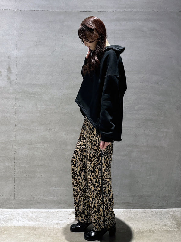 ポケットフリンジヒョウ柄PT