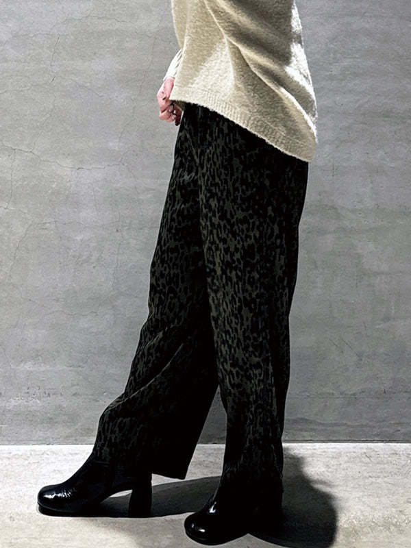 ポケットフリンジヒョウ柄PT