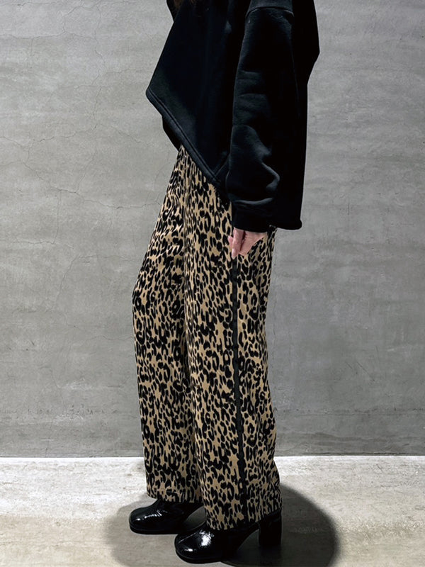 ポケットフリンジヒョウ柄PT