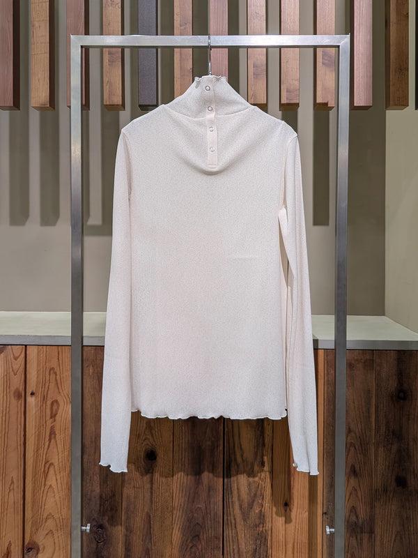 杢調リブテレコシースルーハイネック