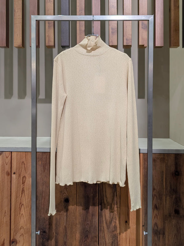 杢調リブテレコシースルーハイネック