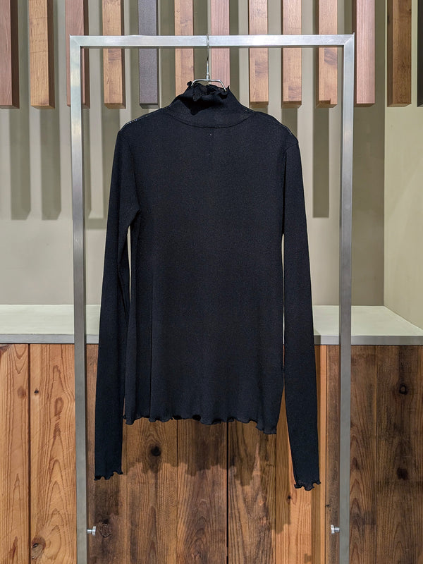 杢調リブテレコシースルーハイネック