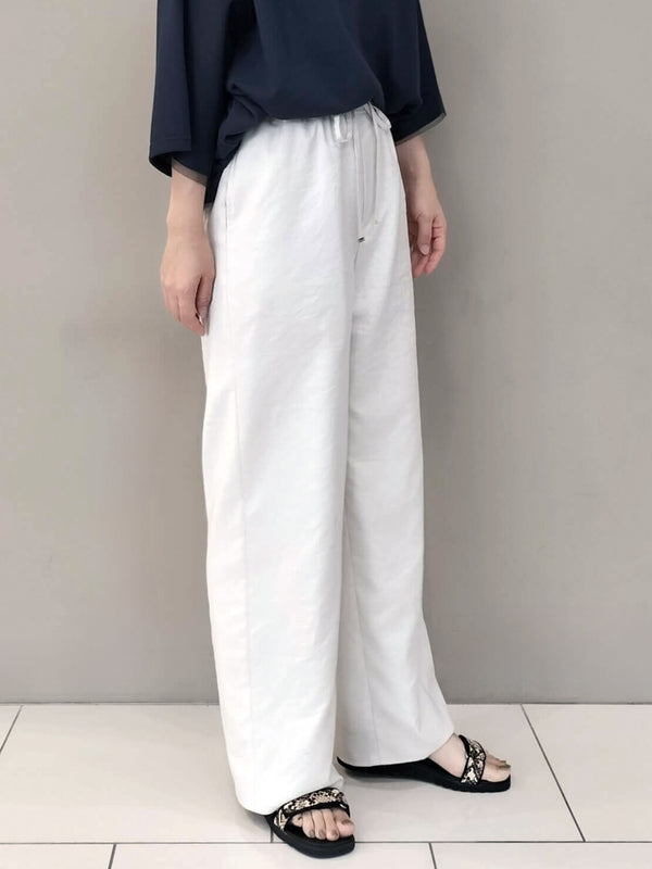 杢調ツイルタンブラーストレートワイドパンツ