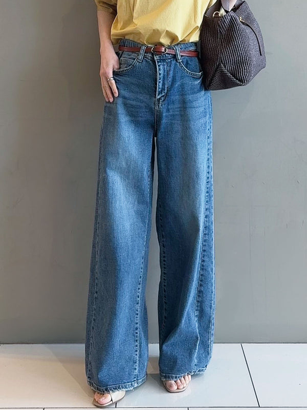 サイド切り替えセミワイドデニム