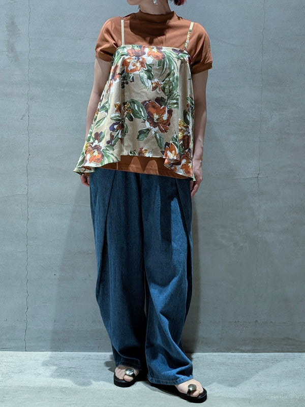 モックネックフレンチTシャツ