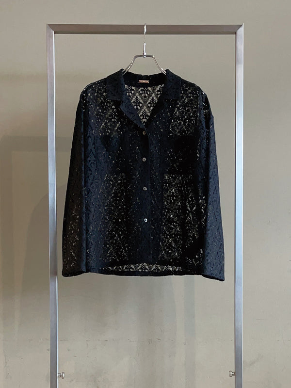 レースオープンカラーシャツ