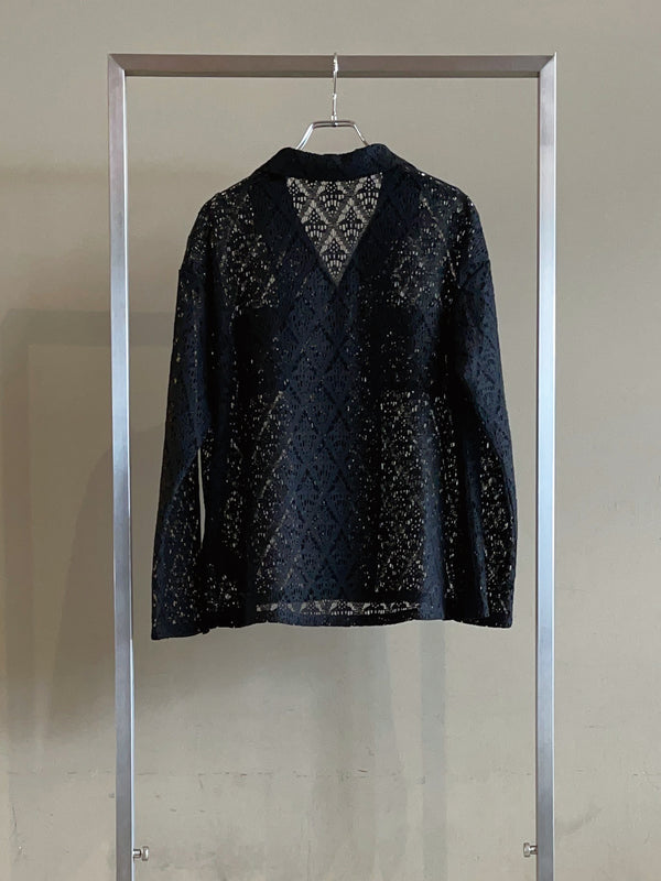 レースオープンカラーシャツ